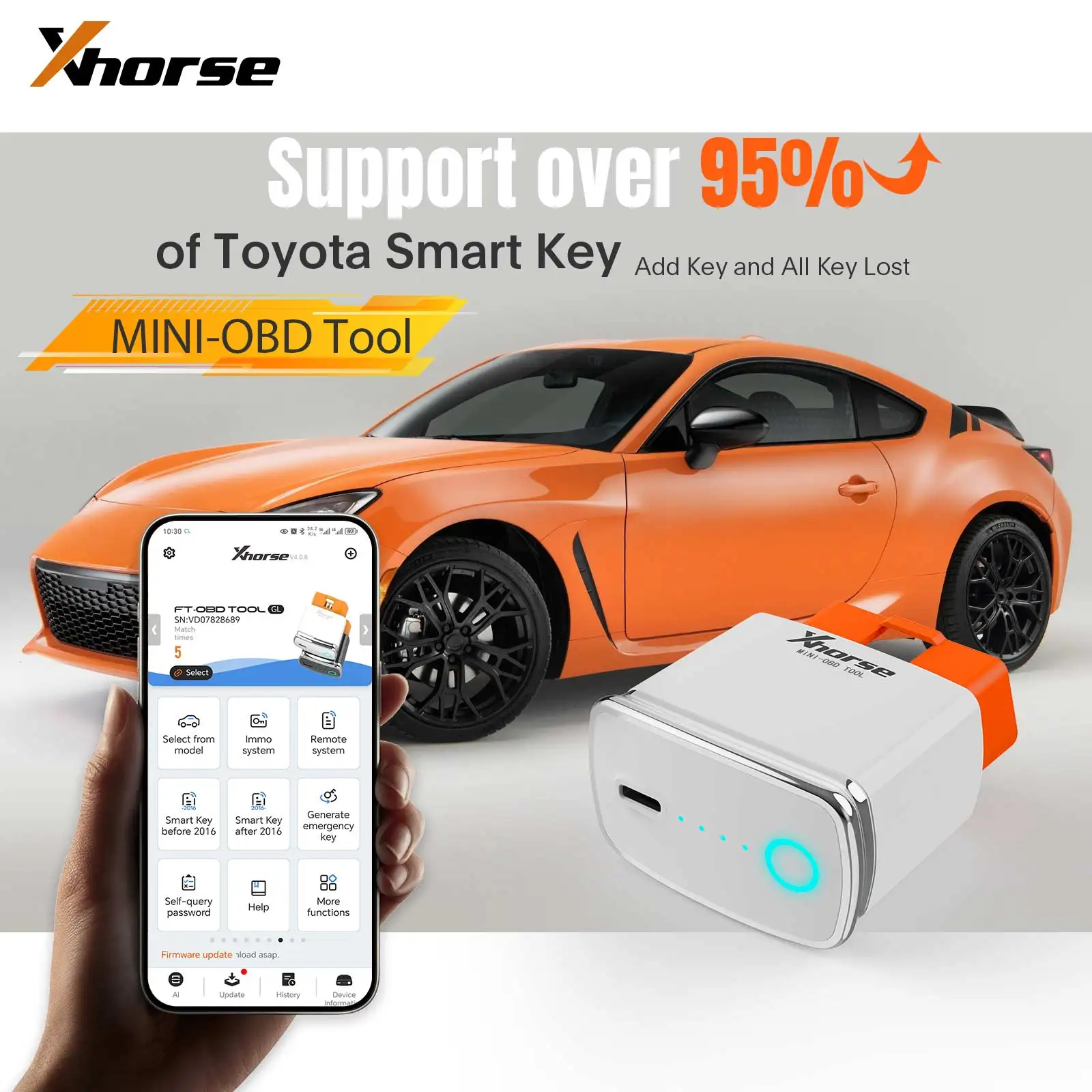 Xhorse Ÿ Ʈ Ű  ߰   Ű н, XDMOT0GL ̴ OBD  FT-OBD
