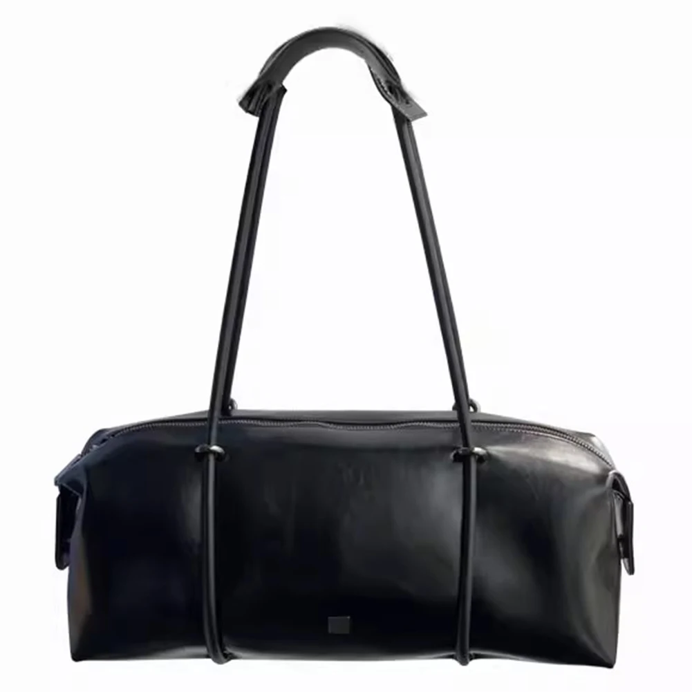 Women Casual Clutch Handbag Large Capacity PU Boston Pillow Bag Mini Clutch Purse Solid Color Zipper Closure for Vacation Party