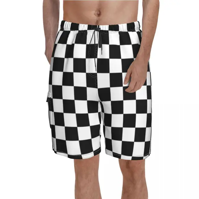 White Checker Beach Short Pants 