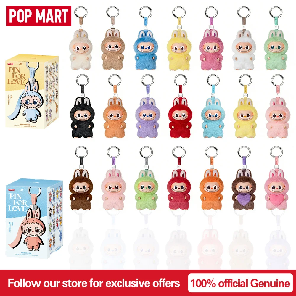 POP MART The Monsters Labubu V4 Pin for Love Series Mystery Blind Box Vinyl Face Plüschpuppenanhänger Schlüsselanhänger Spielzeug Weihnachtsgeschenke