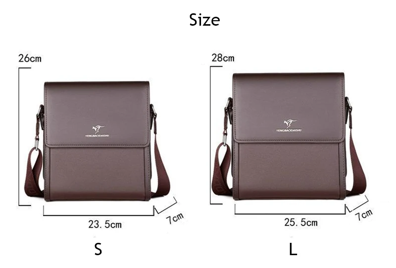 Shoulder Bag For Men PU Leather Porter Briefcase Cross Business Messenger Designer Luxury Crossbody Side Phone Bag Pouch Husband