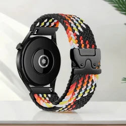 Braided Loop Parachute Buckle Nylon Elastic Strap - Vibrant and Durable Design - 20mm (Black rainbow)