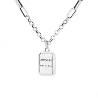 206L ZFSILVER S925 Sterling Silver Fashion Trendy Retro Design Rectangle Letter China Necklaces Women Charms Party Jewelry Gifts 6