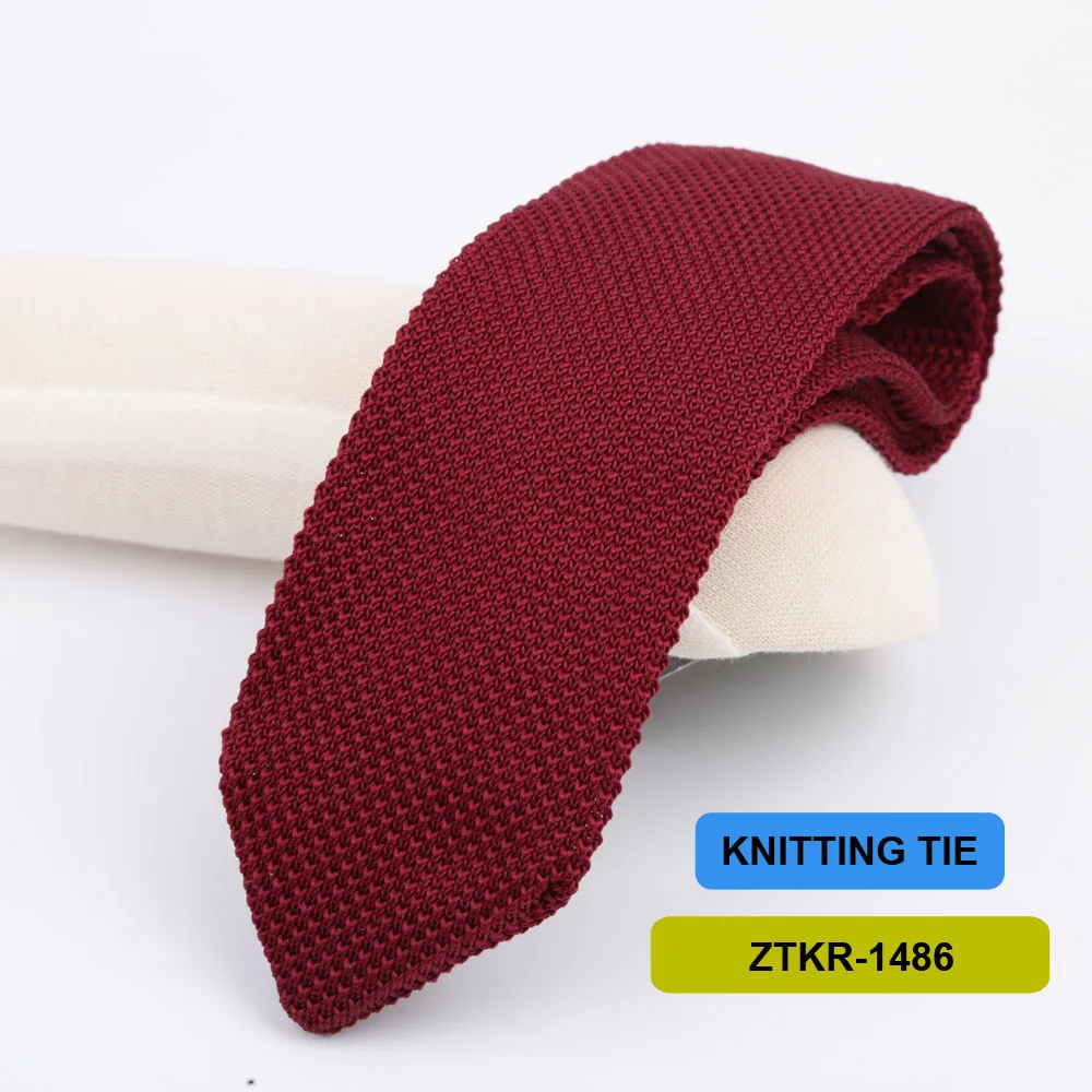 7 cm gestrickte Krawatten für Männer, schlanke modische Krawatten, gestreift, einfarbig, schwarz, rot, Strickkrawatte für Männer, Hochzeit, Alltag, lässig, Hals-Krawatte – Detail 28