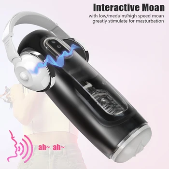 Automatic Rotate Stretch Vibrator Male Masturbator Artificial Vaginal For Men Real Pussy Penis Pump Glans Sucker Sex Toys Erotic