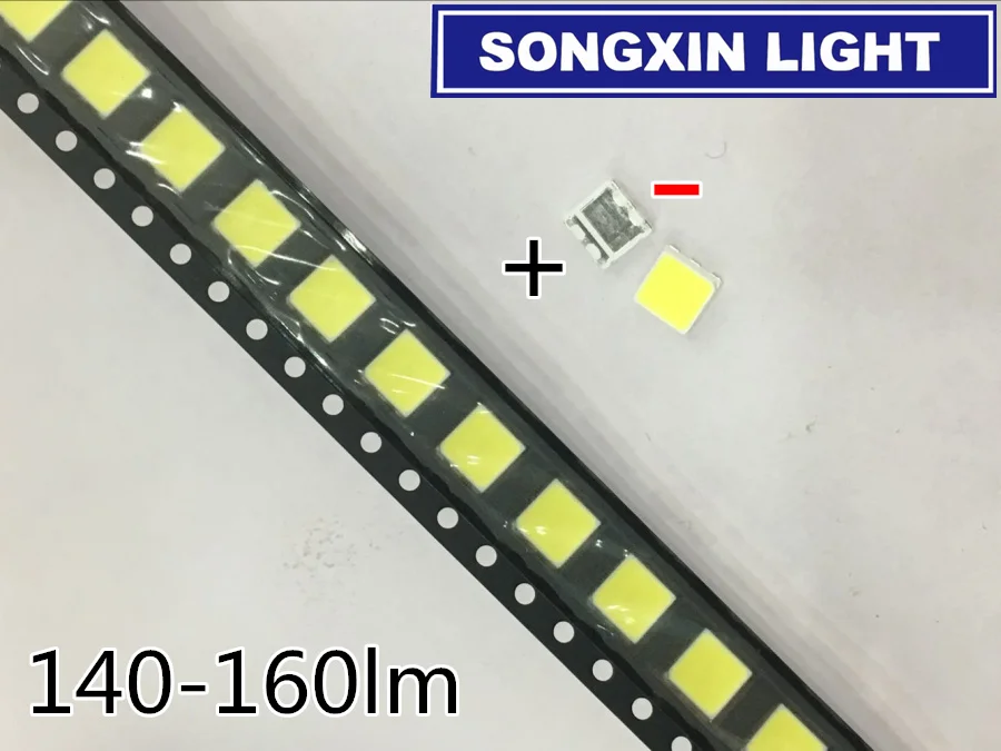 SAMIROB 100 Stück 5054 LED-LCD-Hintergrundbeleuchtung, TV-Anwendung, LED-Hintergrundbeleuchtung, 1,5 W, 3 V, 5050, kühles Weiß, LED-LCD-Hintergrundbeleuchtung, SL-WZ5054FTA-11FAD – Detail 1