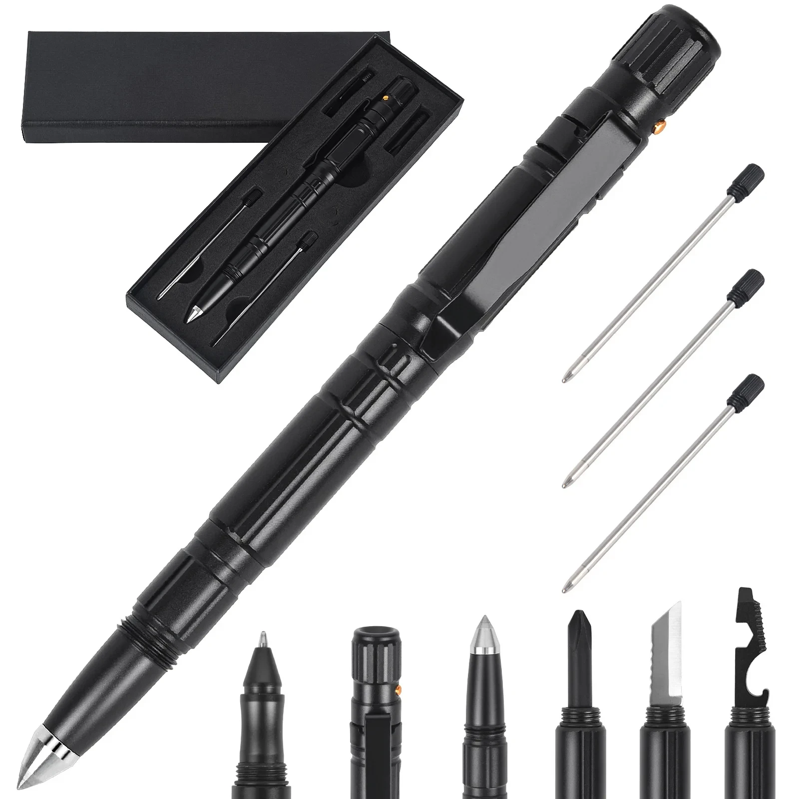 Outdoor SurvivalMultifunctional Defense Military Self Defense Tactical Pen with LED Light Window Breaker