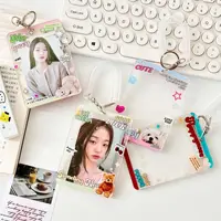 MINKYS Retro Double Side 3 inch Kpop Photocard Holder Photo Card Holder Bag Pendant School Stationery 1