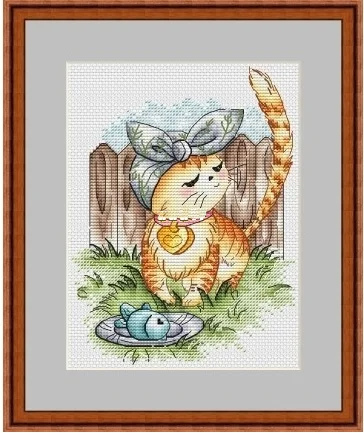 Hochwertiges, hübsches, wunderschönes Kreuzstichset mit Zählmuster, Kolibri, 7 Happy Kitty 23–28
