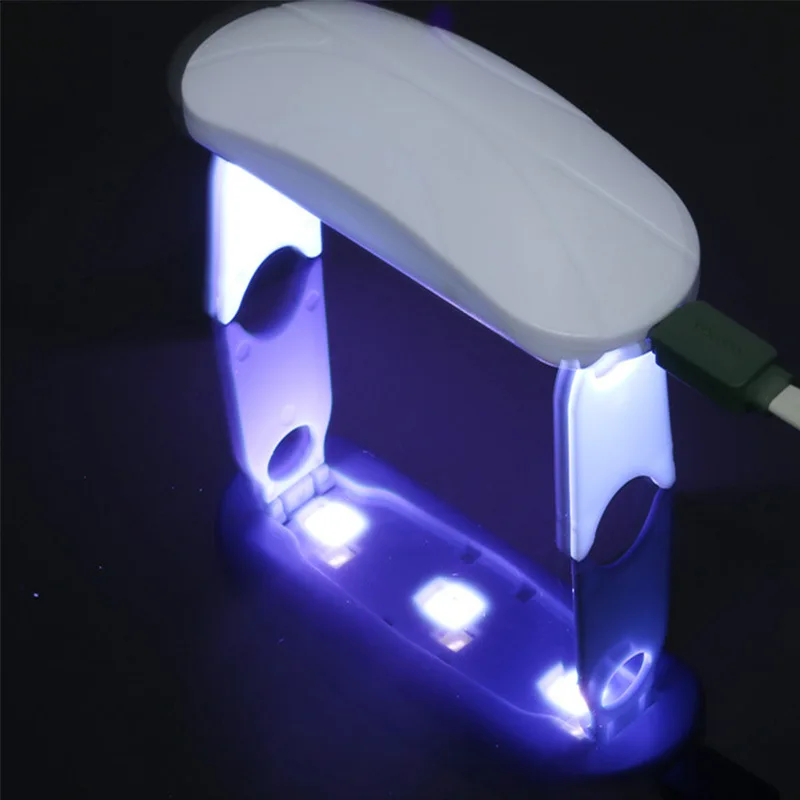 Uv Curing Lamp Uv Nail Lamp 395nmX365nm Dual Band UV mobile phone film curing lamp UV LED nail lamp USB mini uv folding gel curing