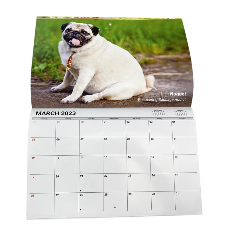 

Custom customized 2023 new yearly monthly wall calendar planner cheap saddle stitch advertising promotional gifts high quality