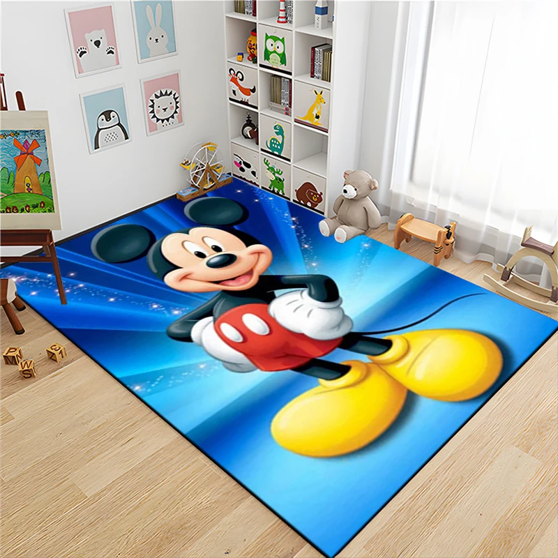 

Cute Disney Mickey Minnie Mouse Kids Playmat Rug Carpet for Living Room Bedroom Cartoon Large Area Sofa Home Floor Non-slip Mat