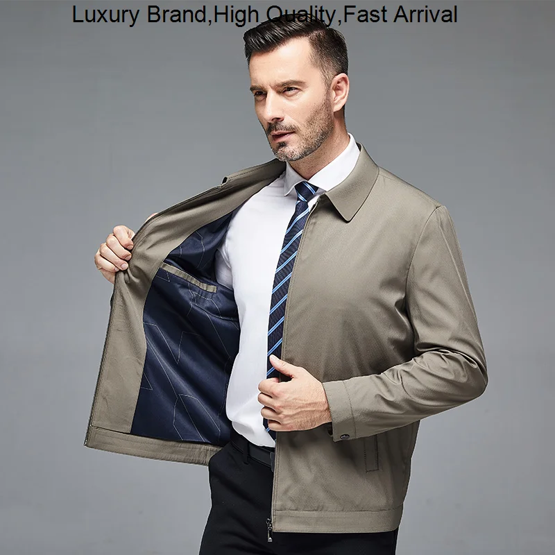 

spring 2023 new men lapel zipper fashion jacketsimple pure color loose jackets Men's coat