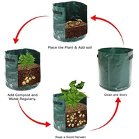 S/M/L Garden Plant Growing Bags PE Vegetable Plant Culture Bag DIY Grow Potatoes Carrots Outdoor Garden Pots 5