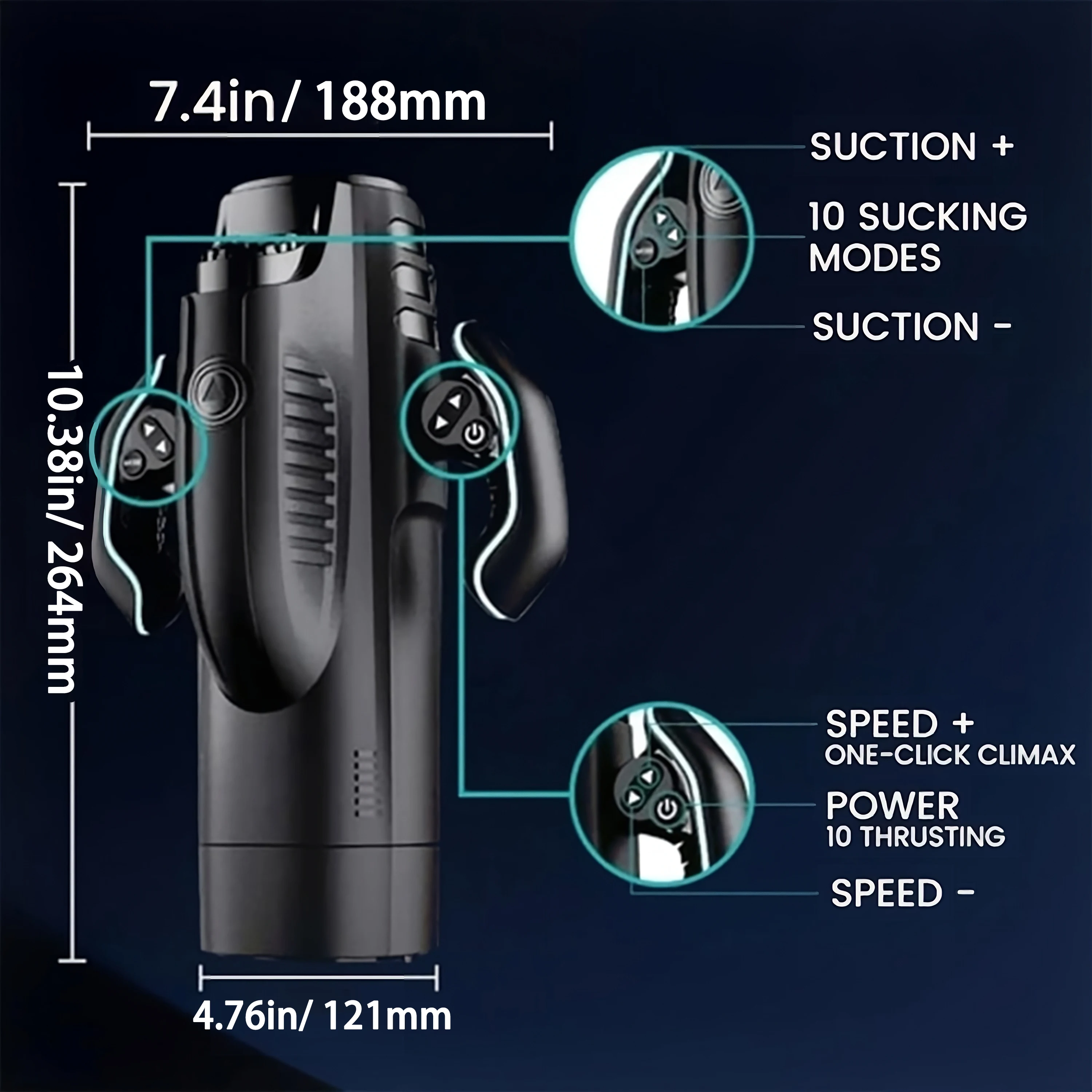 Male Masturbator Cup Bermuda Masturbator Powerful Vacuum Sucking Blowjob High-Speed Piston Telescopic Heating Male Masturbation Cup Sex Toys For Men