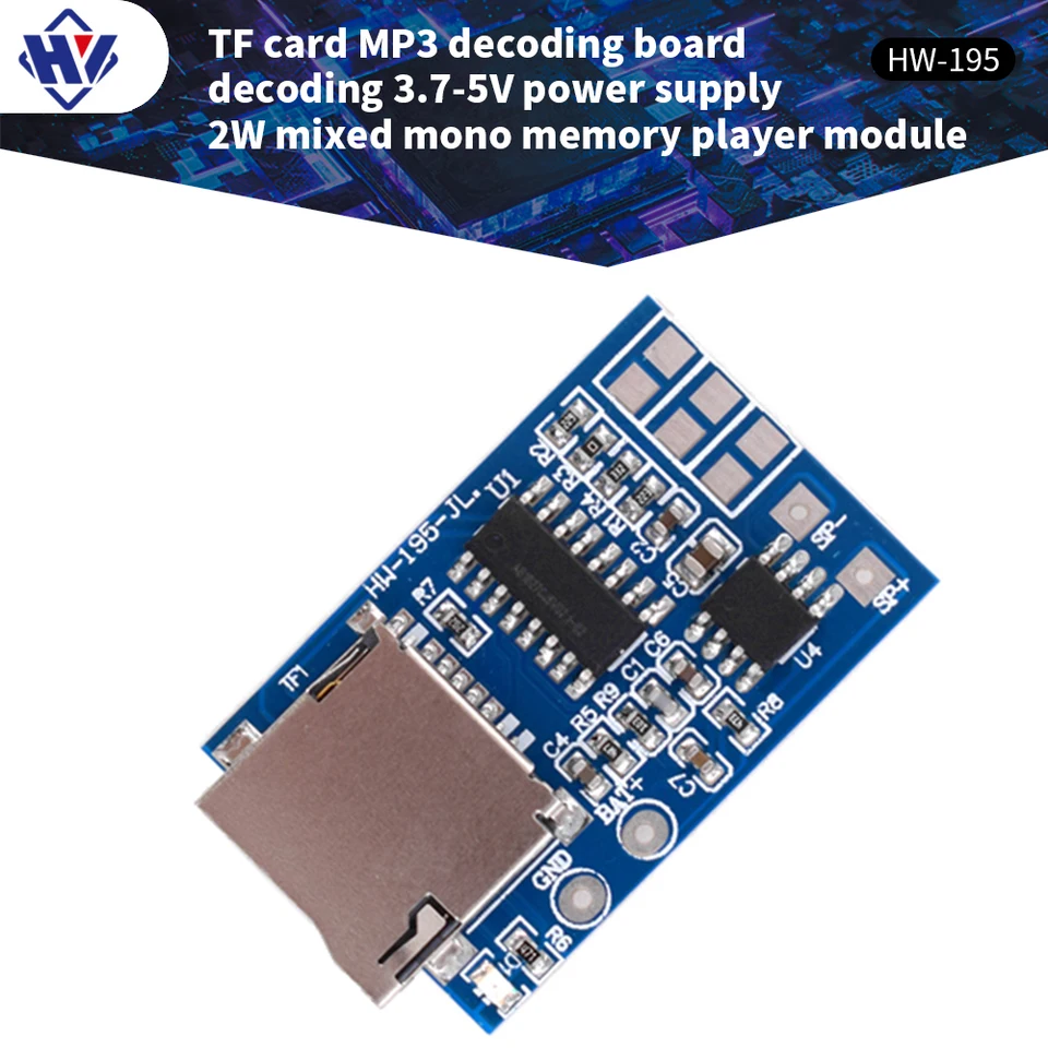 Arduino Gpd2846a Mp3 GPD2846A TF Card MP3 Decoder Board With 2W ...