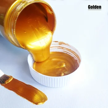 Gold Metallic Acrylic Paint 50/100ml – Waterproof, Fade-Resistant for DIY, Crafts & Clothing 1
