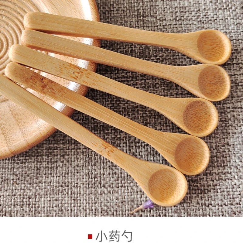5Pcs Ice Cream Spoon Mini Easy Clean Wear-resistant Natural bamboo Wooden Honey Children's Spoon Yogurt for Kitchen wooden spoon