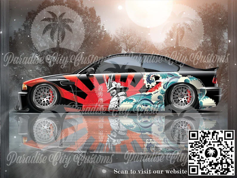 

The Last Samurai Car Livery, Japanese Art Car Wrap, Cast Vinyl Wrap, Universal Size, Car Wrap