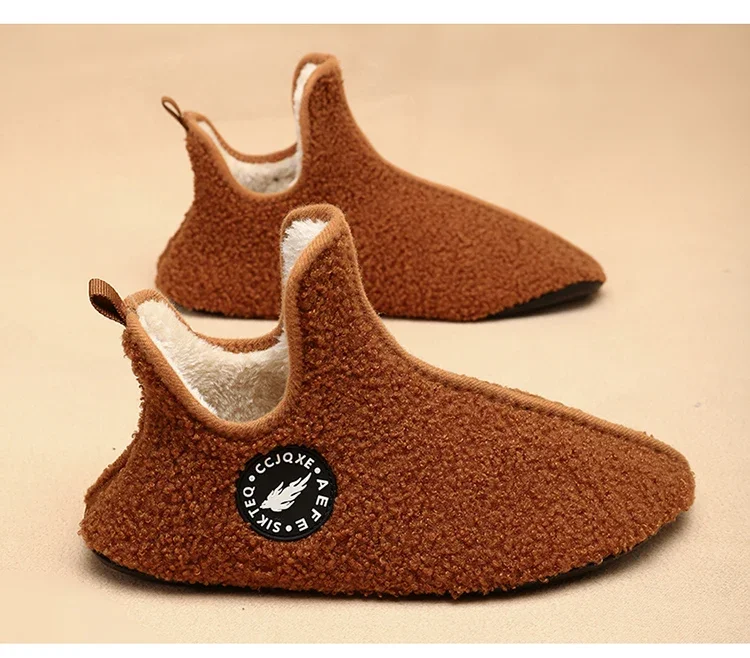 YRZL Winter Slippers Men Indoor Slippers Non-slip Warm Women and Men Slipper Ankle Soft Shoes Comfortable Flat Home Cotton Shoes