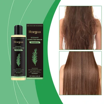 3pcs Rosemary Hair Growth Shampoo Thickening Hydrolyzed Keratin Dry Frizzy Damaged Repair Moisturizing Scalp Cleaning Shampoo 3