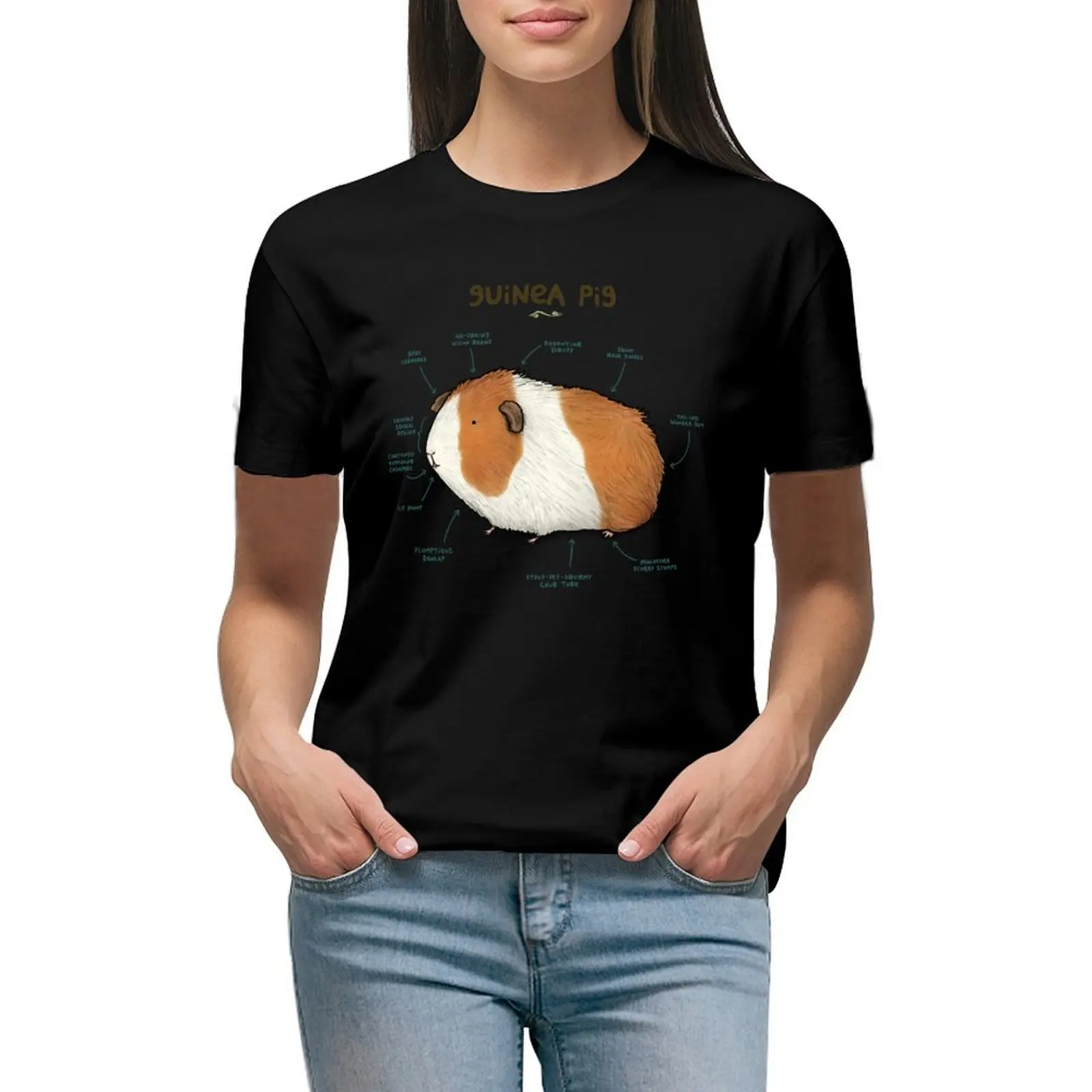 

Anatomy of a Guinea Pig T-Shirt summer tops cute clothes oversized quick-drying workout t shirts for Women