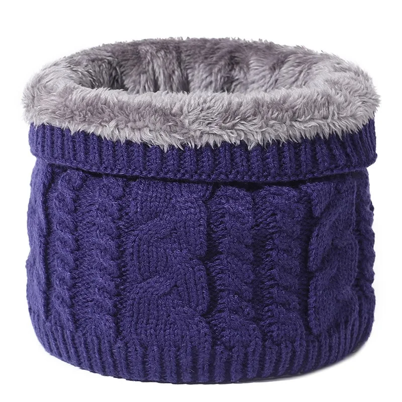 Unisex Winter Autumn Warm Ring Women Knitted Scarf Bandana Solid Scarf Fleece Men Headband Neck Shawl
