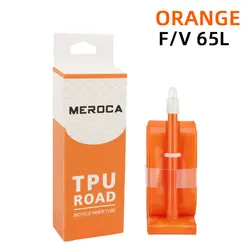 Ultra - Light TPU Road Bike Inner Tube, 700x23 - 32C, with Versatile Valve Options - Presta Valve (Orange FV 65L)