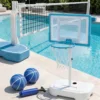 20014-3802ff.jpg Outdoor Poolside Basketball Hoop, Adjustable Height, Stainless Steel, 32'' Shatterproof Backboard, 2 Balls & Pump