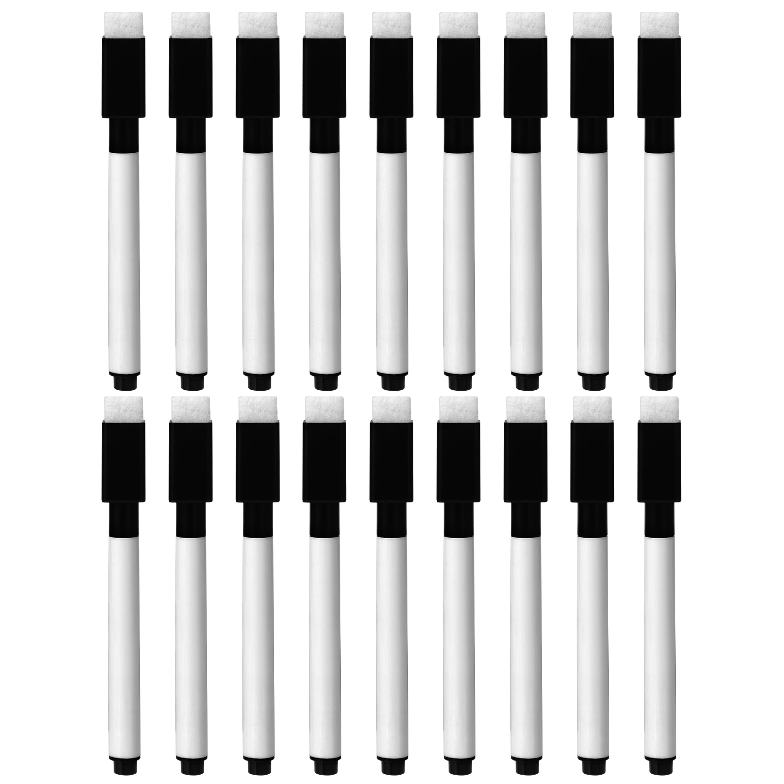 

20pcs Dry Wipe School Stationery Fine Tip With Eraser Whiteboard Pen Kid Office Classroom Black Magnetic Gift Marker Drawing