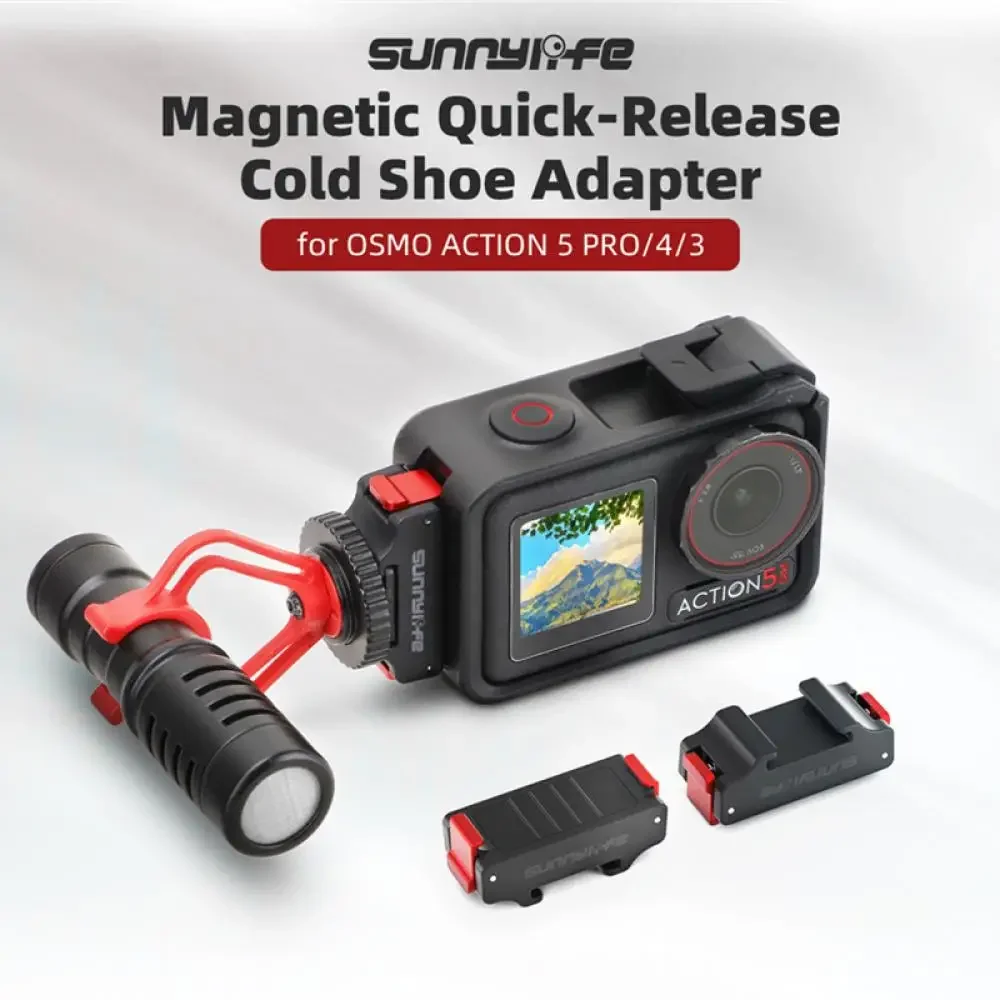 For DJI Osmo Action 5 Pro Action 4/3 Quick Release Cold Shoe Expansion Adapter Base Magnetic Base for 5 Pro Accessories