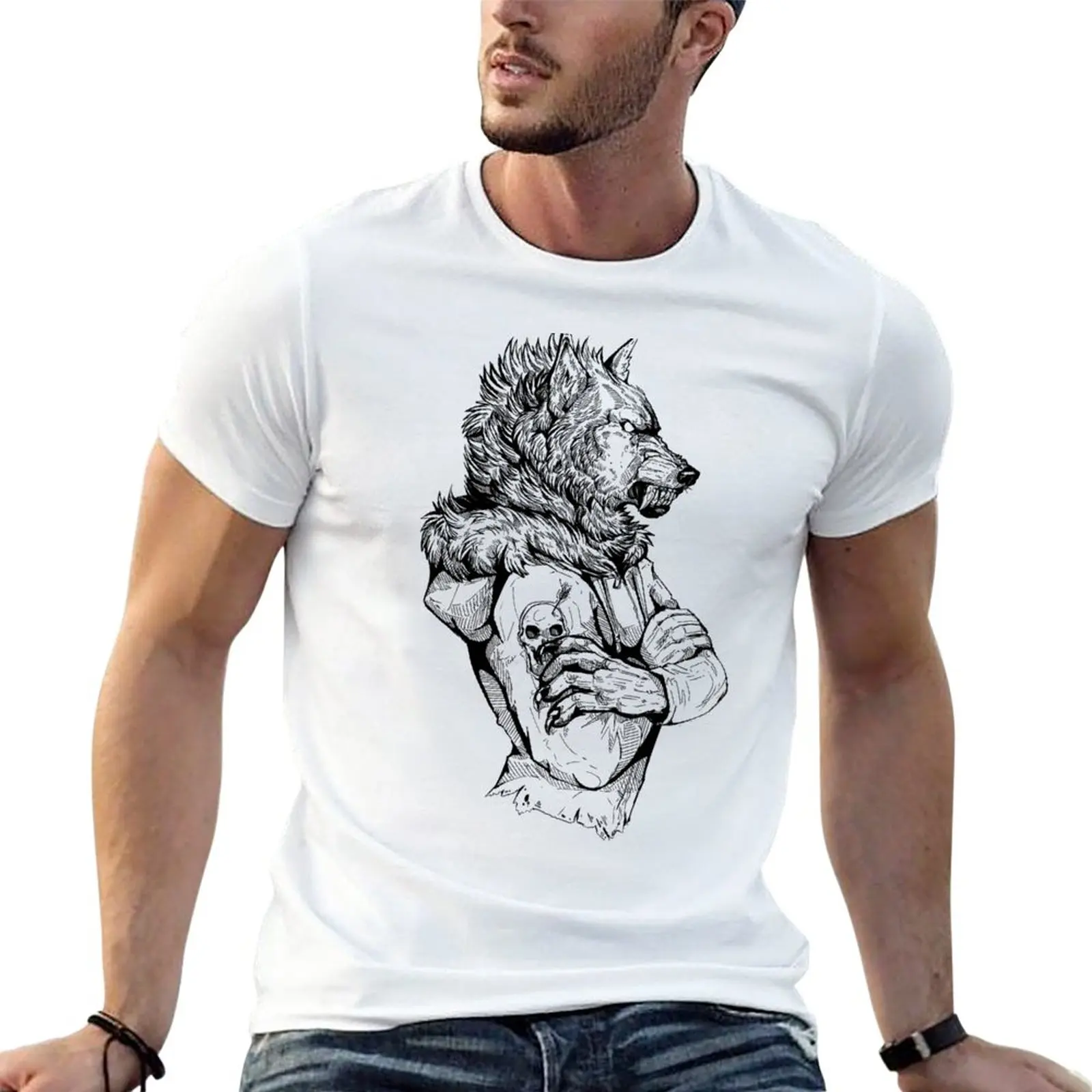 

Wolf Rising Inks T-Shirt kawaii clothes Blouse boys animal print shirt Men's t-shirts