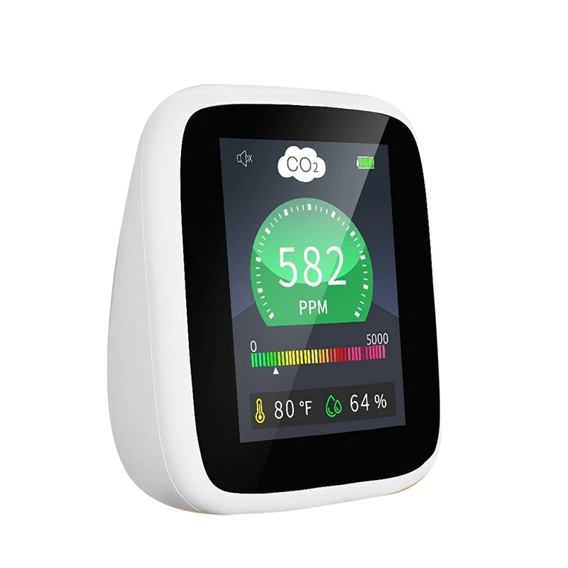 

4-In-1 Air Quality Monitor Portable CO2 Monitor Temperature And Relative Humidity With Alarm