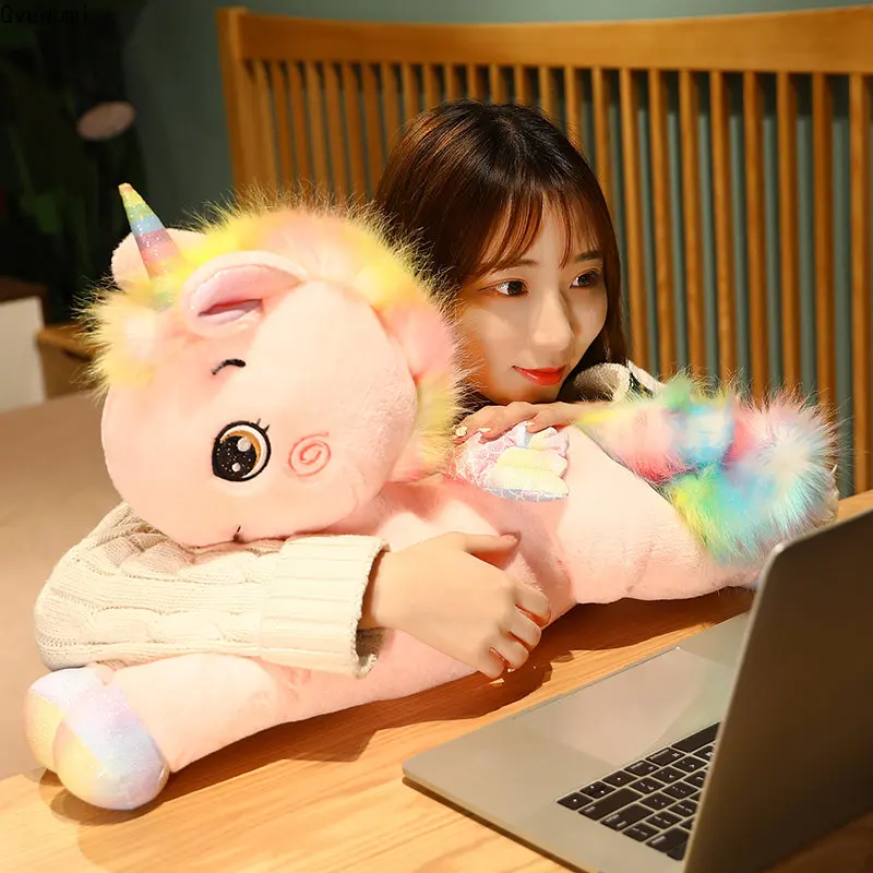 

Cartoon Animal Dolls For Children Girls Stuffed Toy Birthday Decor Gifts 1pc 40-75cm Kawaii Lying Rainbow Unicorn Plush Toys