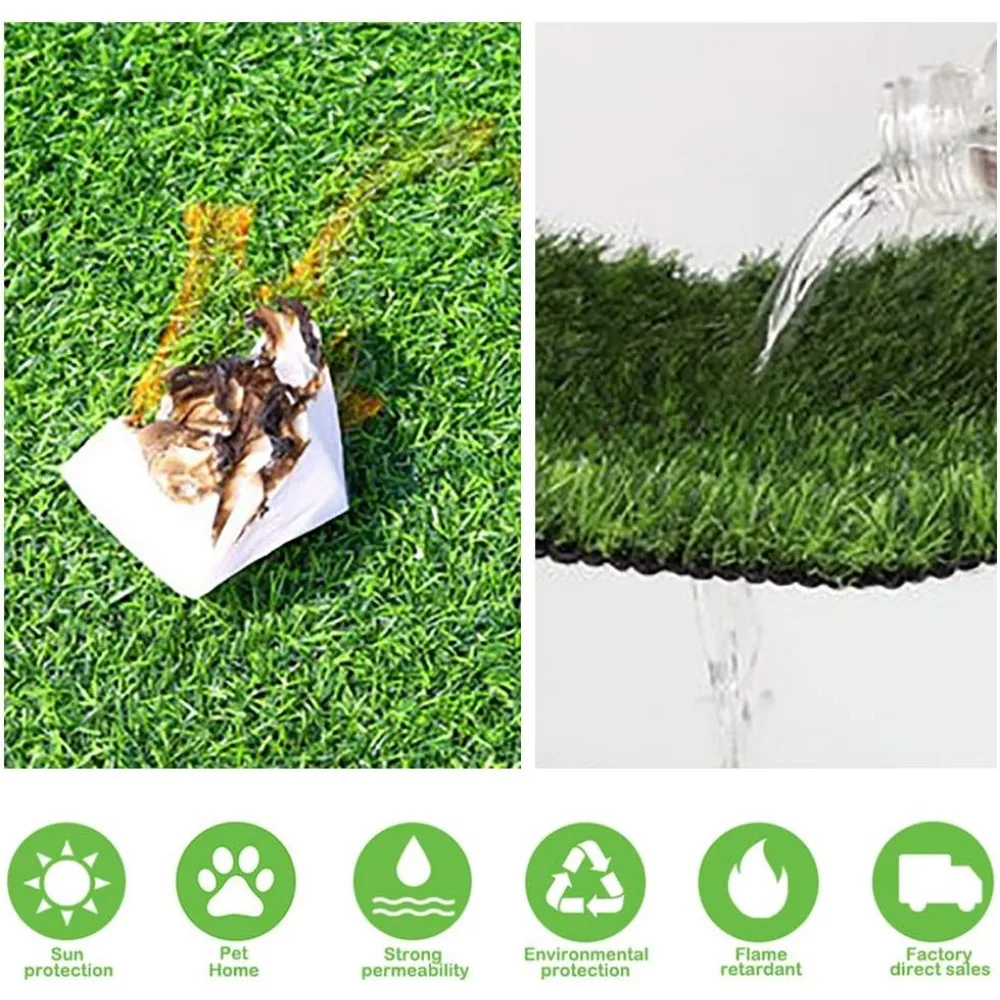 Realistic Deluxe Artificial Grass Synthetic Thick Lawn Turf Carpet -Perfect for Indoor/Outdoor Landscape (4 FT x 13 FT