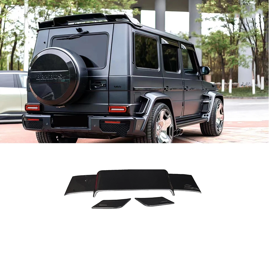 Per Benz Classe G W463 W464 G500 G550 G63 G350 Brabus Style Real Carbon Fiber Roof Spoiler Posteriore Top Tail Wing