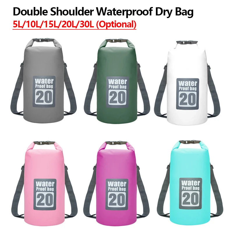 Outdoor Swimming Bag 5L/10L/15L/20L/30L Waterproof Dry Bag Backpack Water Floating Sack for Rafting Boating River Trekking