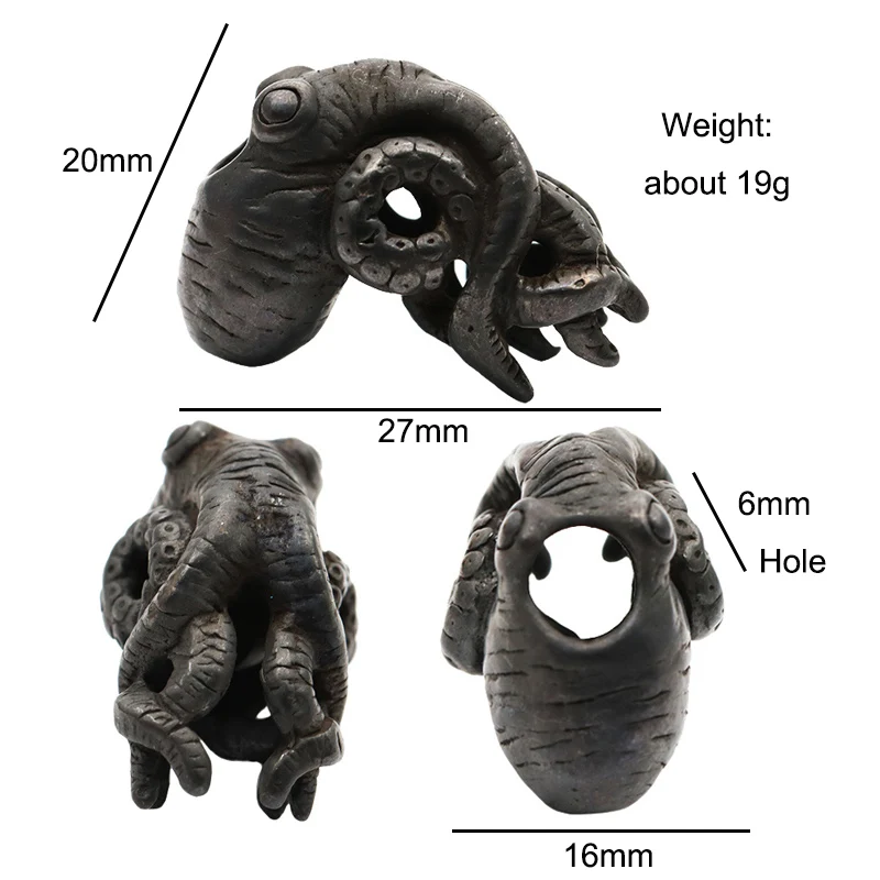 Paracord Bracelet Paracord Bracelet Accessories Paracord Accessories Paracord Lanyard Pendants Outdoor Accessories Black Sea Animal Octopus Brass Knife Beads Outdoor EDC Umbrella Rope Pendant DIY Paracord Bracelets Accessories Lanyard Hangings