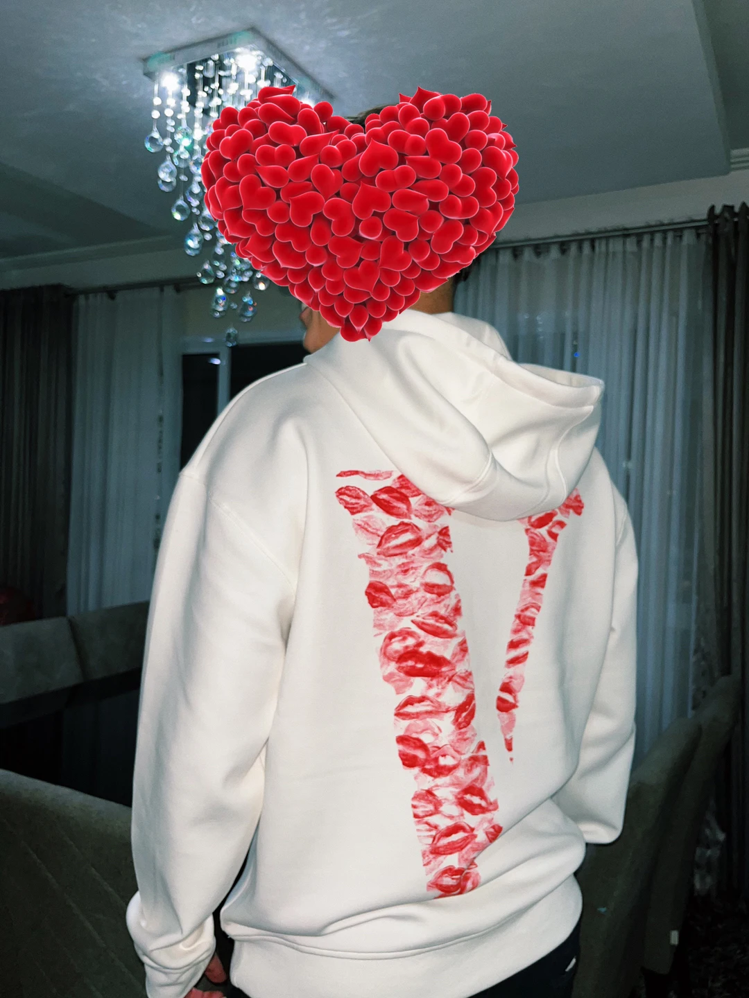 Couple s Anniversary Clothing Lipstick marks on kissing lips Sweatshirt Order Remarks Accepts customised 26 letters A Z oversize