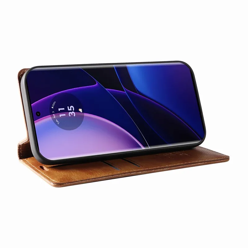Flip Leather Wallet Smart Mirror Flip Case For Motorola Moto Edge 40 NOE G84 Magnetic Shockproof Phone Bag On Moto G53 G14 G32 G54 Shell Cover