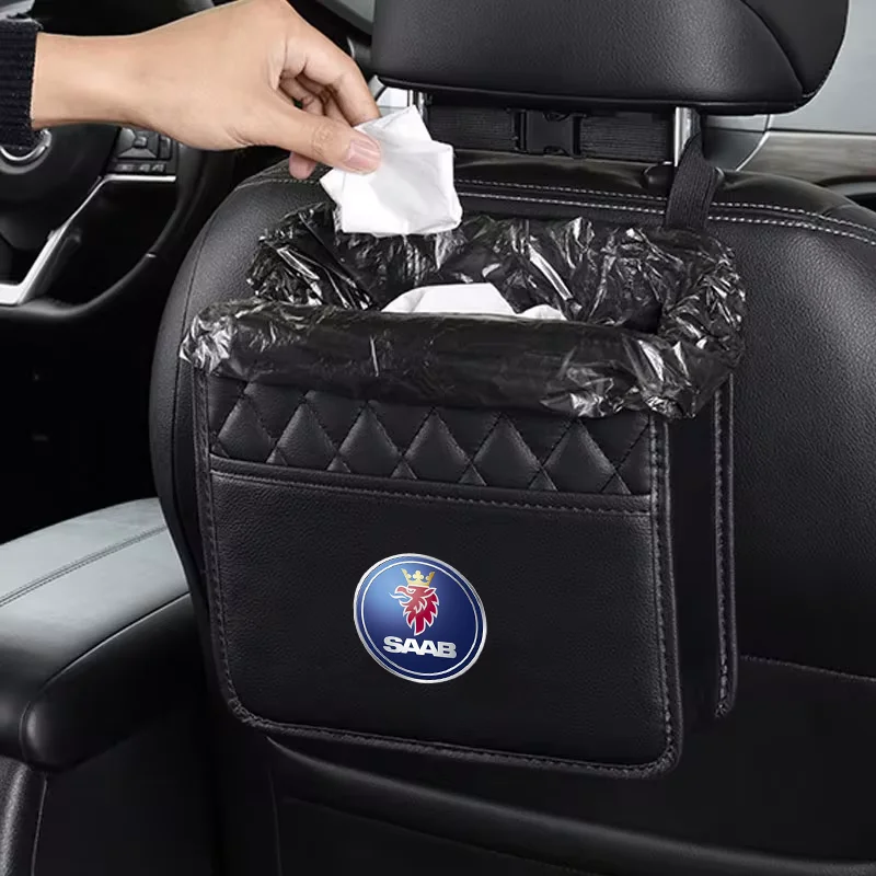 Car Backseat Organizer Multifunction PU Leather Interior Storage Bag for SAAB SCANIA 9000 900 428 03-10 9-3 9-5 93 95