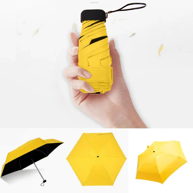 Women Protable Pocket Folding Mini Umbrella Flat Lightweight Umbrella 5 Fold Sun Travel Sunshade Parasol Umbrellas mini umbrella folding umbrella mini sun umbrella