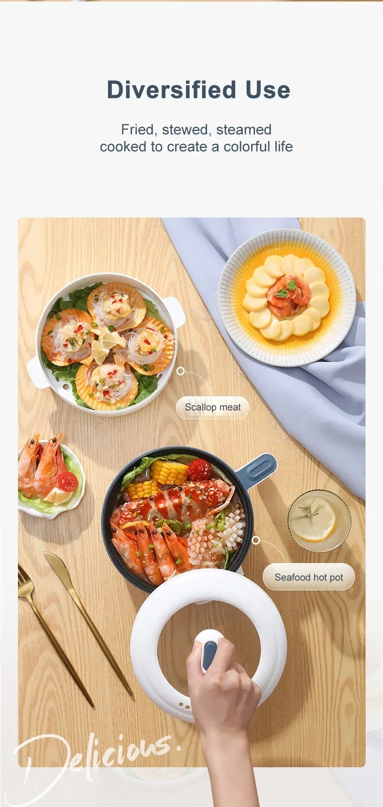 Description Picture 6 of itemMini Electric Rice Cooker Household Multicooker Steamer Single/Double Layer Rice Cooker Auto Rice Cooker Appliances for Kitchen