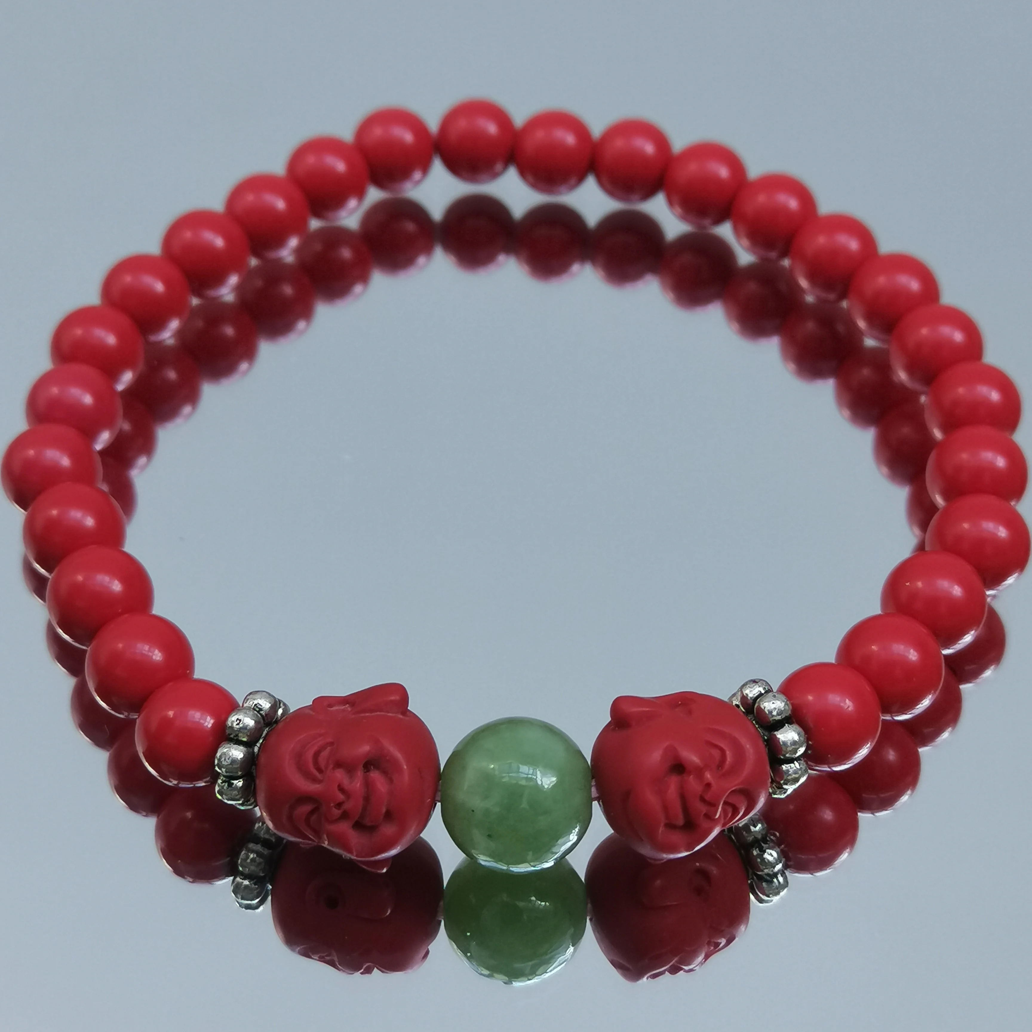 Lii Ji Lucky Red Bracelet Cinabro Bracelet Budda Head Jade Charm Bracelet 16Cm Stocksale