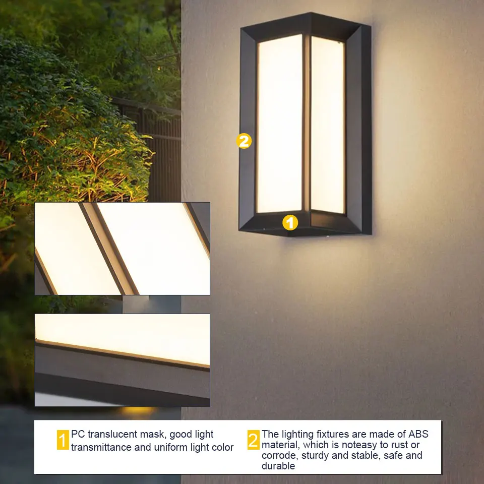 Wall lamp LED Wall Lights With Motion Sensor AC85-265V 16W/30W Waterproof Outdoor Indoor Decoration Living Room Porch Wall Lamps - Image 5