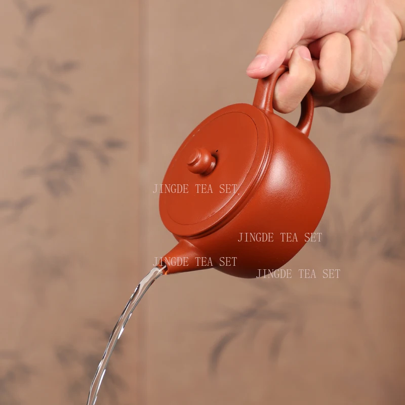 300ml Yixing purple clay teapot handmade orange peel large capacity Fengming teapot household kung fu tea set