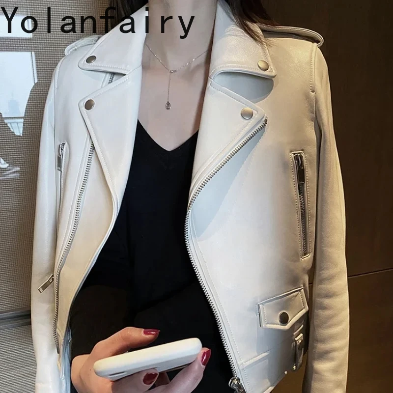 

Куртка женская короткая из натуральной овечьей кожи, на весну-осень