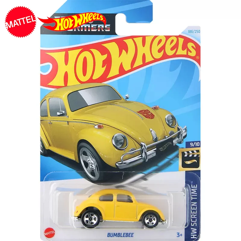 

24K Original Hot Wheels Car Bumblebee Toy for Boy 1/64 Diecast Alloy Model Voiture The Beatles Screen Time Collect Birthday Gift