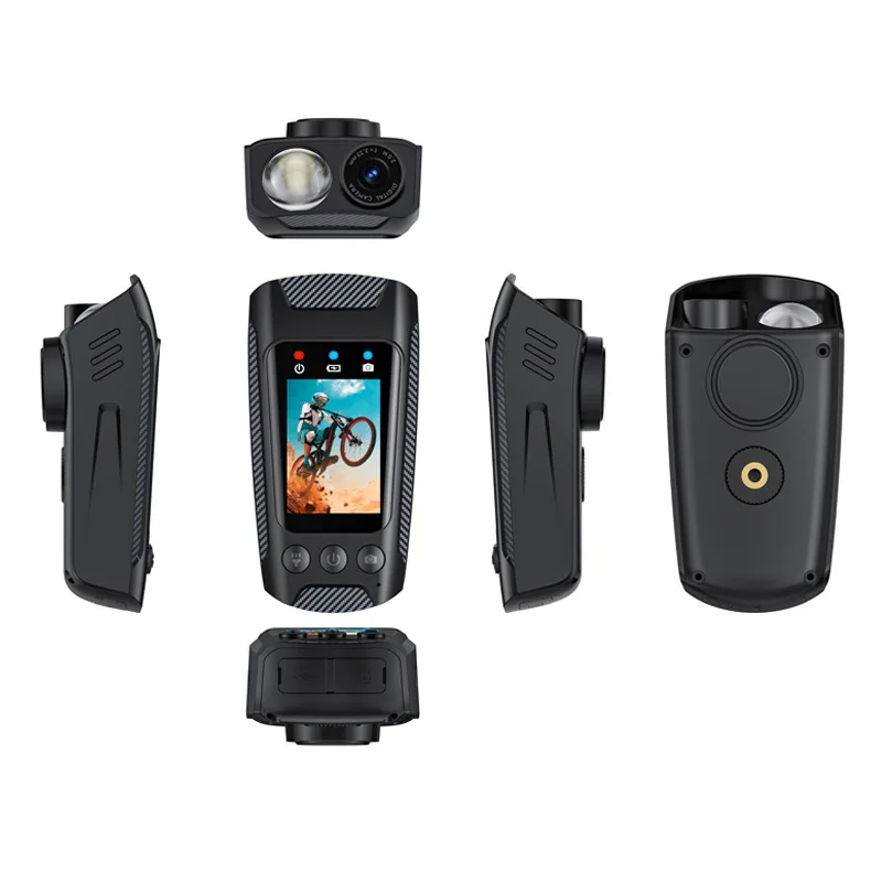 4K Action Camera Motorcycle Bike Helmet Camera HD Screen Dash Cam for Bicycle WiFi Multifunction Sports DV with Light Horn
