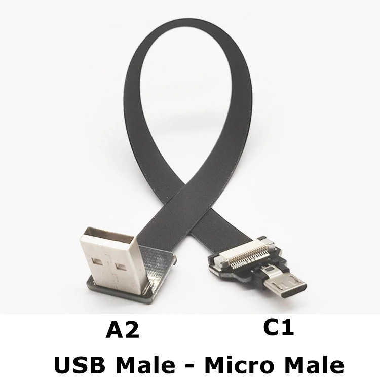 Duttek Micro USB Auf USB C Kabel, 90 Grad Adapter 26 Cm – Für MacBook, Android, Powerbanks (Schwarz)